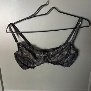 Smart & Sexy Lace Bra Vintage Style Black 36C
